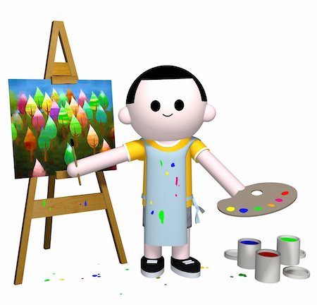 3D illustration of a male person painting Stock Photo - Budget Royalty-Free & Subscription, Code: 400-04569407