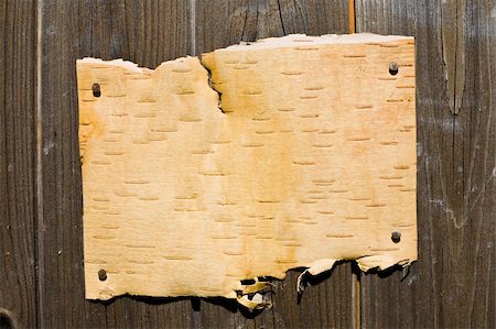 Blank Bark On Wooden Background. Ready For Your Message. Stock Photo - Budget Royalty-Free & Subscription, Code: 400-04569480
