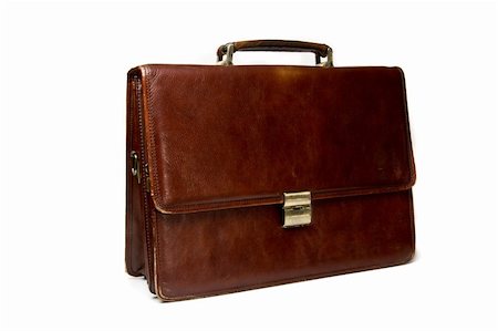 simsearch:649-08564128,k - Brown briefcase isolated on the white background Stockbilder - Microstock & Abonnement, Bildnummer: 400-04560406