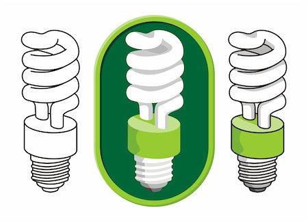 simsearch:400-04366277,k - Illustration of a spiral compact fluorescent light bulb Stock Photo - Budget Royalty-Free & Subscription, Code: 400-04560606