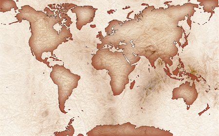 World map on old rugged paper Stockbilder - Microstock & Abonnement, Bildnummer: 400-04560855