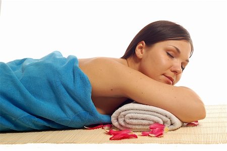 simsearch:400-04529637,k - attractive brunette woman relaxing in spa salon Foto de stock - Super Valor sin royalties y Suscripción, Código: 400-04561004