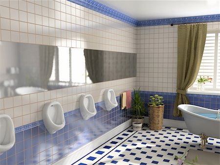 the luxury toilet interior (3D rendering) Photographie de stock - Aubaine LD & Abonnement, Code: 400-04561071