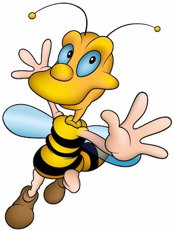 simsearch:400-03933016,k - Wasp 13 - detailed  illustration, little bee as vector  (Happy little wasp) Foto de stock - Super Valor sin royalties y Suscripción, Código: 400-04561122