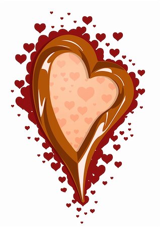 simsearch:400-04532691,k - Vector illustration of milk chocolate heart frame Stockbilder - Microstock & Abonnement, Bildnummer: 400-04561326