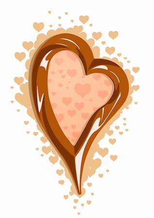 simsearch:400-04532691,k - Vector illustration of milk chocolate heart frame Stockbilder - Microstock & Abonnement, Bildnummer: 400-04561327