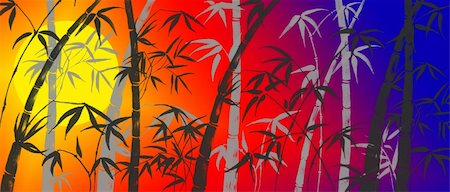 Branches of a bamboo on a background of light of the sun Stock Photo - Budget Royalty-Free & Subscription, Code: 400-04561572