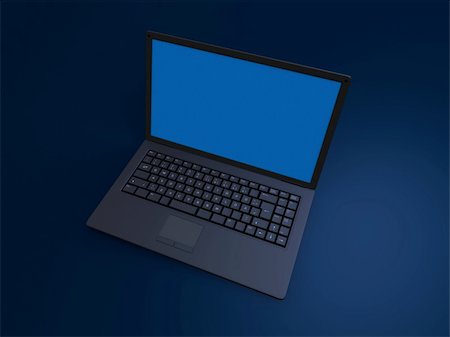 simsearch:400-04641104,k - 3d rendered illustration of a black laptop Stockbilder - Microstock & Abonnement, Bildnummer: 400-04561649