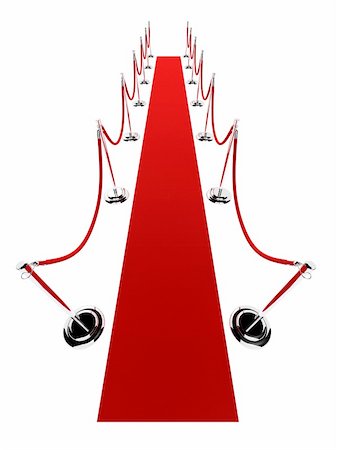 3d rendered illustration of a red carpet with silver metal barriers Stock Photo - Budget Royalty-Free & Subscription, Code: 400-04561650
