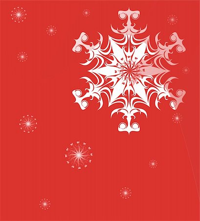 Beautiful picture white snowflake on a red background. A card by new year Foto de stock - Super Valor sin royalties y Suscripción, Código: 400-04562190