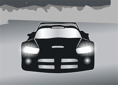 The vector image of the sports car with burning headlights. Stock Photo - Budget Royalty-Free & Subscription, Code: 400-04562193