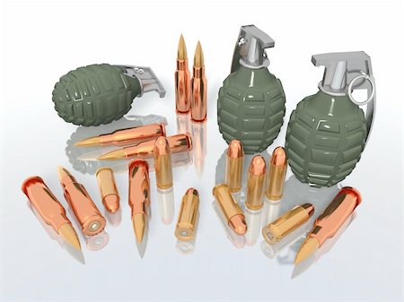 simsearch:400-07984057,k - a 3d rendering of some grenades and bullets Stockbilder - Microstock & Abonnement, Bildnummer: 400-04562721
