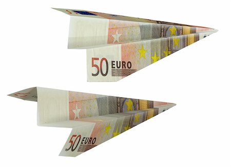 The Money bill by value in fifty euro presented in the manner of paper airplane. Fotografie stock - Microstock e Abbonamento, Codice: 400-04562787