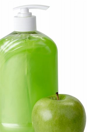 simsearch:400-04775286,k - A soap pump with green apple and  soapisolated on white background. Stock Photo - Budget Royalty-Free & Subscription, Code: 400-04562943