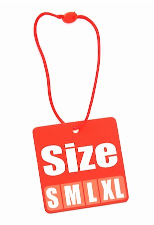 Size Tag isolated on white, photo does not infringe any copyright Stock Photo - Budget Royalty-Free & Subscription, Code: 400-04563183