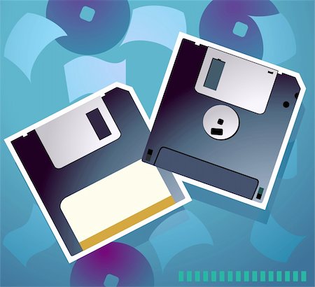 Illustration of two floppies Stock Photo - Budget Royalty-Free & Subscription, Code: 400-04563440