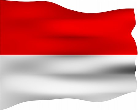 3d flag of Indonesia isolated in white Stock Photo - Budget Royalty-Free & Subscription, Code: 400-04563778