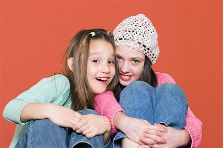 simsearch:400-05734883,k - Two young girls smiling Stock Photo - Budget Royalty-Free & Subscription, Code: 400-04563873