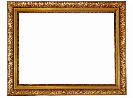 Gold plated wooden picture frame Foto de stock - Royalty-Free Super Valor e Assinatura, Número: 400-04563996