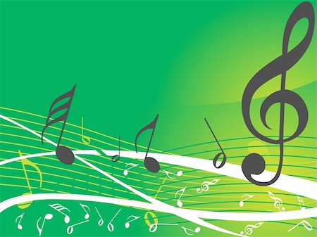 simsearch:400-04593867,k - green musical background with different notes, wallpaper Photographie de stock - Aubaine LD & Abonnement, Code: 400-04574098