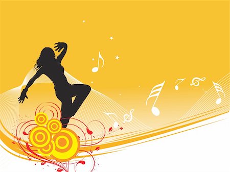 music background and dancing girl, wallpaper Stock Photo - Budget Royalty-Free & Subscription, Code: 400-04574254