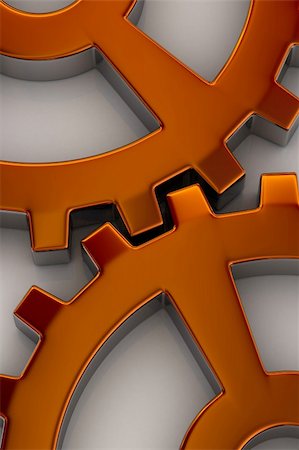 simsearch:700-03738053,k - Interlocking gear wheels in orange over white background Stock Photo - Budget Royalty-Free & Subscription, Code: 400-04574729