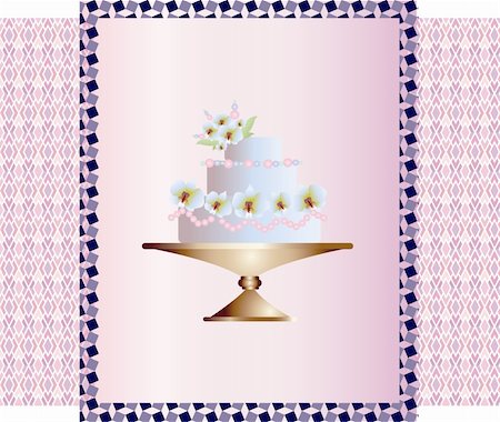 Wedding cake illustration Stock Photo - Budget Royalty-Free & Subscription, Code: 400-04574859