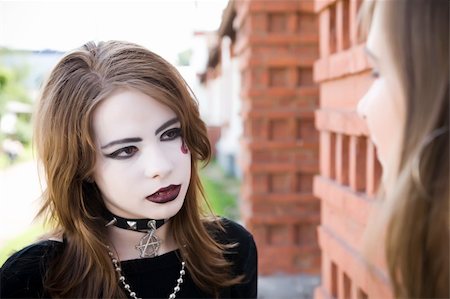 Gothic Girl In The Park Stock Photo - Budget Royalty-Free & Subscription, Code: 400-04575007