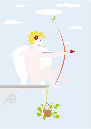 simsearch:400-04736001,k - Cupid for St. Valentine's day. Rasterized illustration. Foto de stock - Super Valor sin royalties y Suscripción, Código: 400-04576208