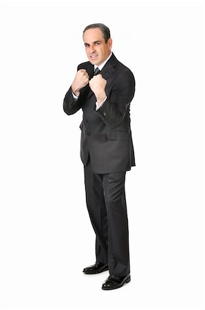 people in ready for fight - Businessman in a suit ready to fight isolated on white background Stock Photo - Budget Royalty-Free & Subscription, Code: 400-04576362