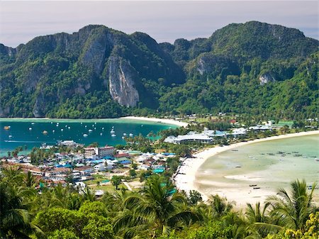 View from the highest point of Ko Phi-Phi island in Thailand Photographie de stock - Aubaine LD & Abonnement, Code: 400-04577059