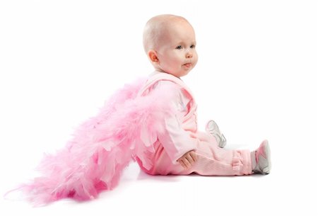 simsearch:400-04436228,k - Baby in pink with wings Stock Photo - Budget Royalty-Free & Subscription, Code: 400-04577893