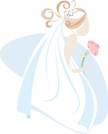 slirette (artist) - Stylized vector of a bride Stockbilder - Microstock & Abonnement, Bildnummer: 400-04577958