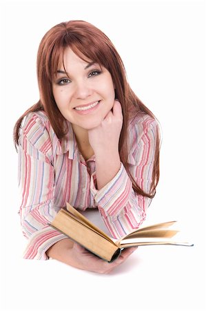 simsearch:400-04129453,k - attractive woman reading book. over white background Stock Photo - Budget Royalty-Free & Subscription, Code: 400-04578025
