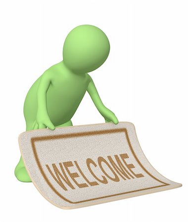 door mat welcome - Puppet, stacking doormat with an inscription welcome Stock Photo - Budget Royalty-Free & Subscription, Code: 400-04579454