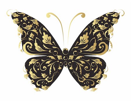 simsearch:400-06107863,k - Butterfly, ornate for your design Fotografie stock - Microstock e Abbonamento, Codice: 400-04579898