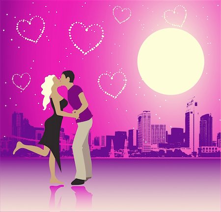 Valentine day, urban scene, couple Stock Photo - Budget Royalty-Free & Subscription, Code: 400-04579912