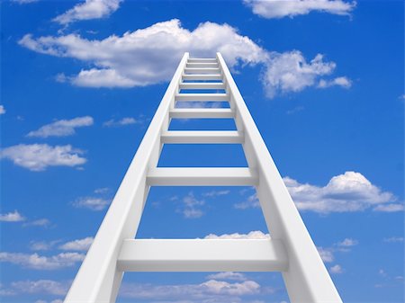 simsearch:400-08288188,k - White ladder leading to a clouds - rendered in 3d Photographie de stock - Aubaine LD & Abonnement, Code: 400-04570452