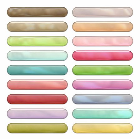 simsearch:400-07212658,k - Shiny round web buttons with reflection and shadows, isolated on white. Colors: brown, gray, blue, green, pink, red, purple. Stock Photo - Budget Royalty-Free & Subscription, Code: 400-04570751