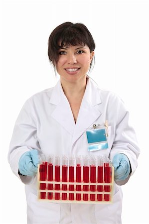 A scientist holding a rack of test tube samples for examination, research or testing. Photographie de stock - Aubaine LD & Abonnement, Code: 400-04570930