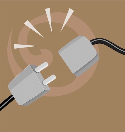 Illustration of a plug and socket Photographie de stock - Aubaine LD & Abonnement, Code: 400-04571146