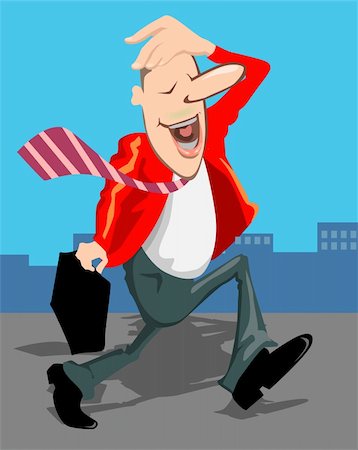 Illustration of a manager running to office Stock Photo - Budget Royalty-Free & Subscription, Code: 400-04571158