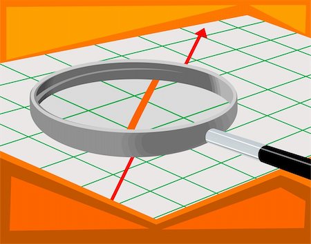 simsearch:400-06202045,k - Illustration of a magnifying glass inspecting a graph Foto de stock - Super Valor sin royalties y Suscripción, Código: 400-04571152