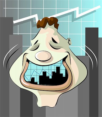 simsearch:400-04571193,k - Illustration of graph  in a cartoon’s mouth Foto de stock - Super Valor sin royalties y Suscripción, Código: 400-04571185