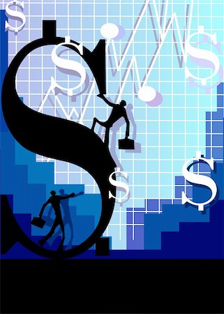 simsearch:400-04571193,k - Illustration of a manger climbing the dollar Foto de stock - Super Valor sin royalties y Suscripción, Código: 400-04571191