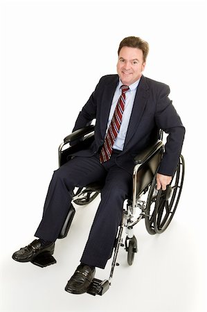 simsearch:400-05021851,k - Handsome forty year old businessman in a wheelchair.  Full body isolated on white. Foto de stock - Super Valor sin royalties y Suscripción, Código: 400-04571317