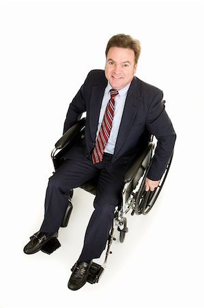 simsearch:400-05021851,k - Full body view of a disabled businessman taken from above.  Isolated on white. Foto de stock - Super Valor sin royalties y Suscripción, Código: 400-04571318
