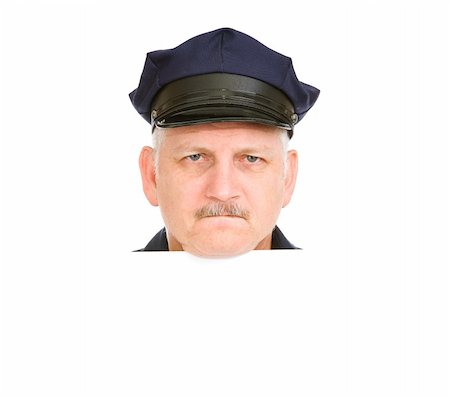 simsearch:400-04559275,k - Isolated police head design element with serious expression. Foto de stock - Super Valor sin royalties y Suscripción, Código: 400-04571631