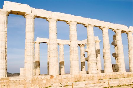 simsearch:400-07680130,k - Temple of Poseidon at Cape Sounion near Athens, Greece. c 440 BC. Stock Photo - Budget Royalty-Free & Subscription, Code: 400-04571856