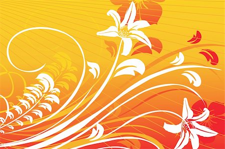 swirl and floral elements red and yellow, wallpaper Stock Photo - Budget Royalty-Free & Subscription, Code: 400-04572002